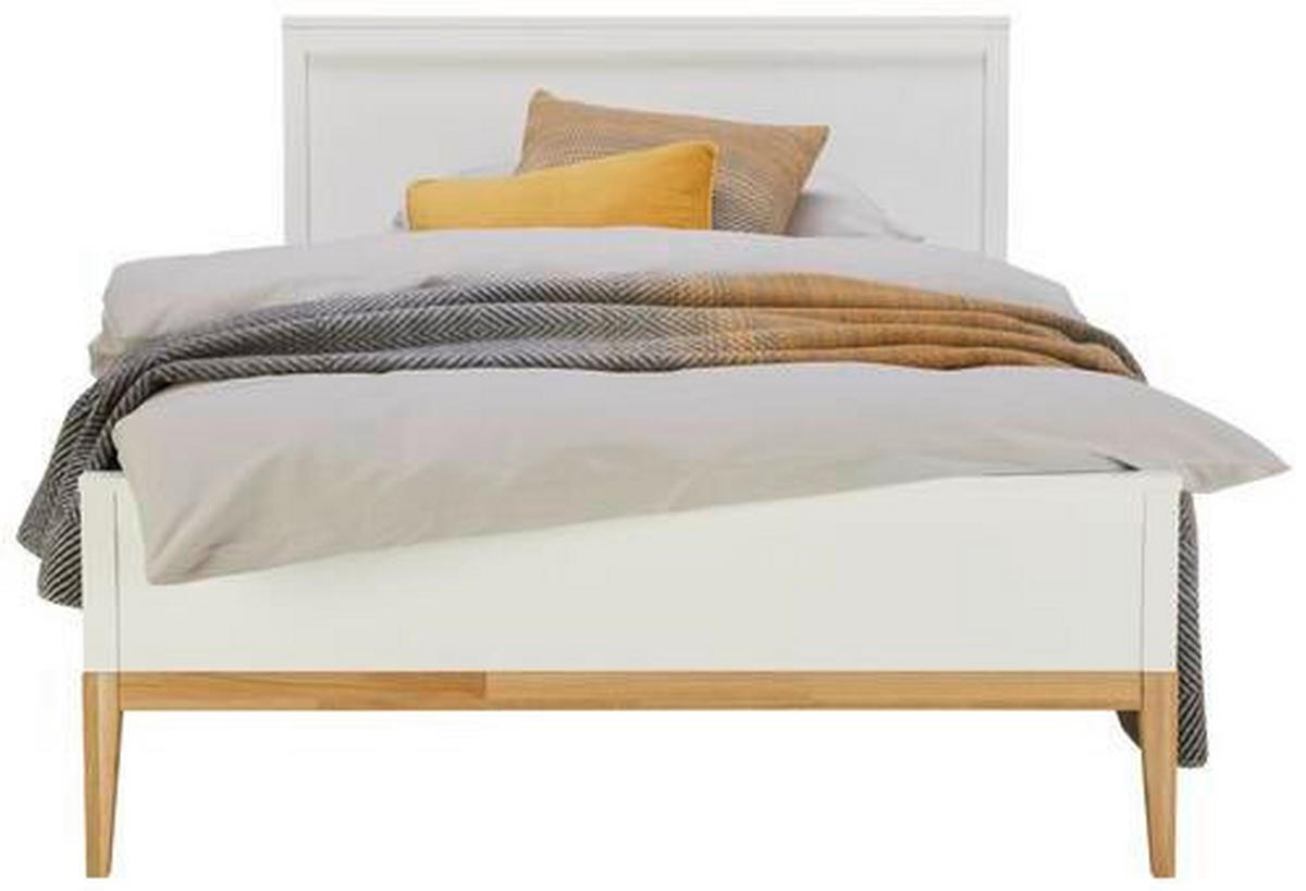 BETT 90/200 cm  in Weiß, Eichefarben  - Eichefarben/Weiß, LIFESTYLE, Holz/Holzwerkstoff (90/200cm) - Stylife