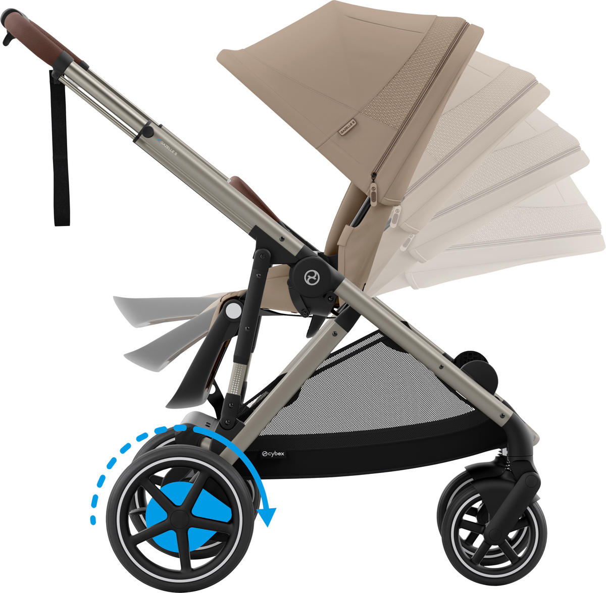 KINDERWAGEN  EGAZELLE S  Almond Beige  - Taupe, Basics, Kunststoff/Metall (94.5/66/100cm) - cybex GOLD
