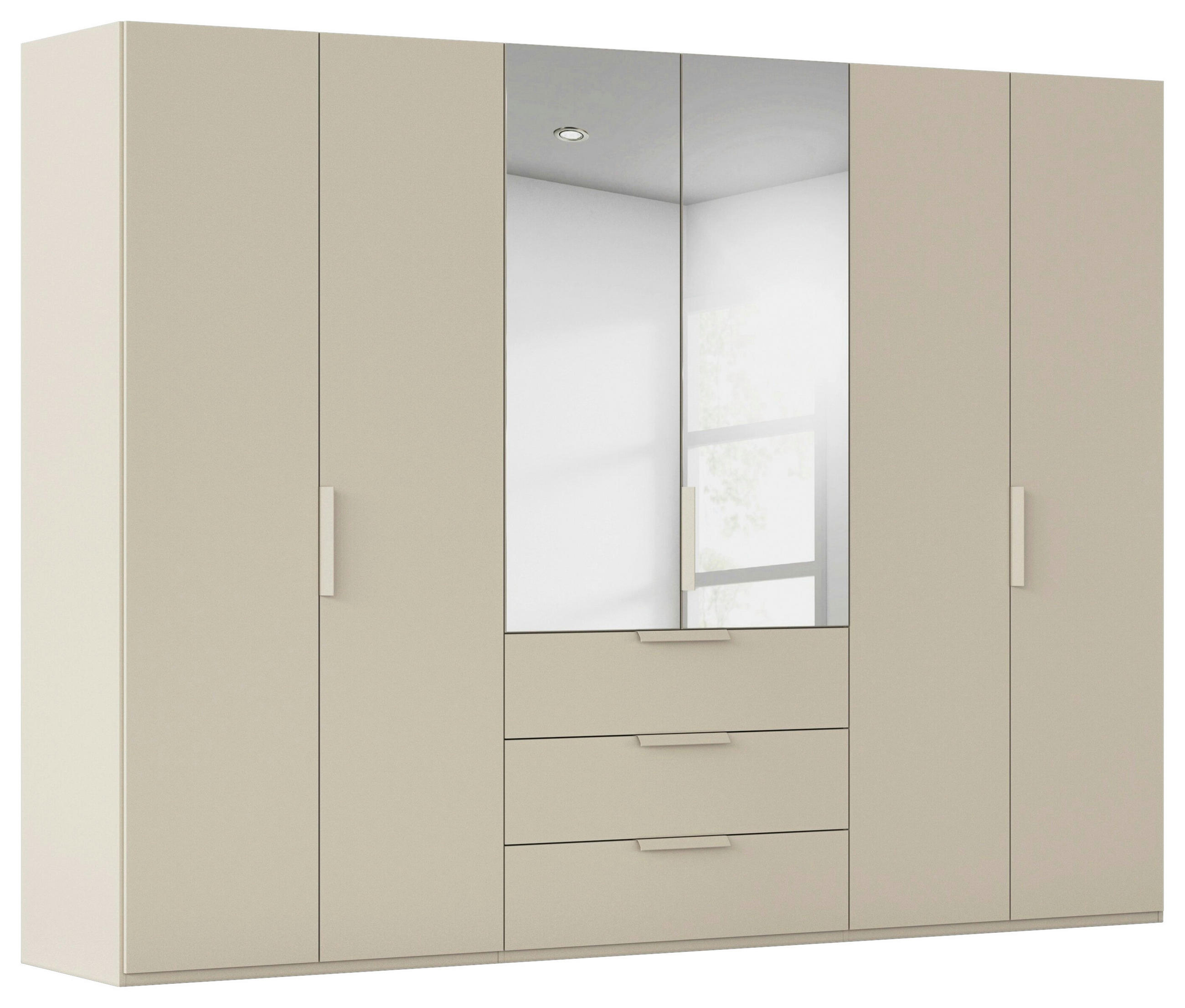 DREHTÜRENSCHRANK 301/223/61 cm,  in Champagner, 6-türig  - Champagner, Basics, Glas/Holzwerkstoff (301/223/61cm) - Novel