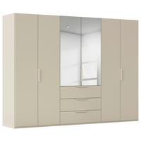 DREHTÜRENSCHRANK 301/235/61 cm,  in Champagner, 6-türig  - Champagner, Basics, Glas/Holzwerkstoff (301/235/61cm) - Novel