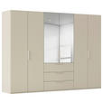 DREHTÜRENSCHRANK 301/235/61 cm,  in Champagner, 6-türig  - Champagner, Basics, Glas/Holzwerkstoff (301/235/61cm) - Novel