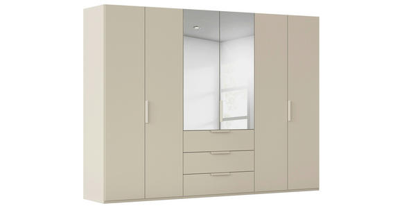 DREHTÜRENSCHRANK 301/235/61 cm,  in Champagner, 6-türig  - Champagner, Basics, Glas/Holzwerkstoff (301/235/61cm) - Novel