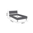 BETT 120/200 cm  in Grau  - Alufarben/Grau, Design, Holzwerkstoff/Metall (120/200cm) - Carryhome