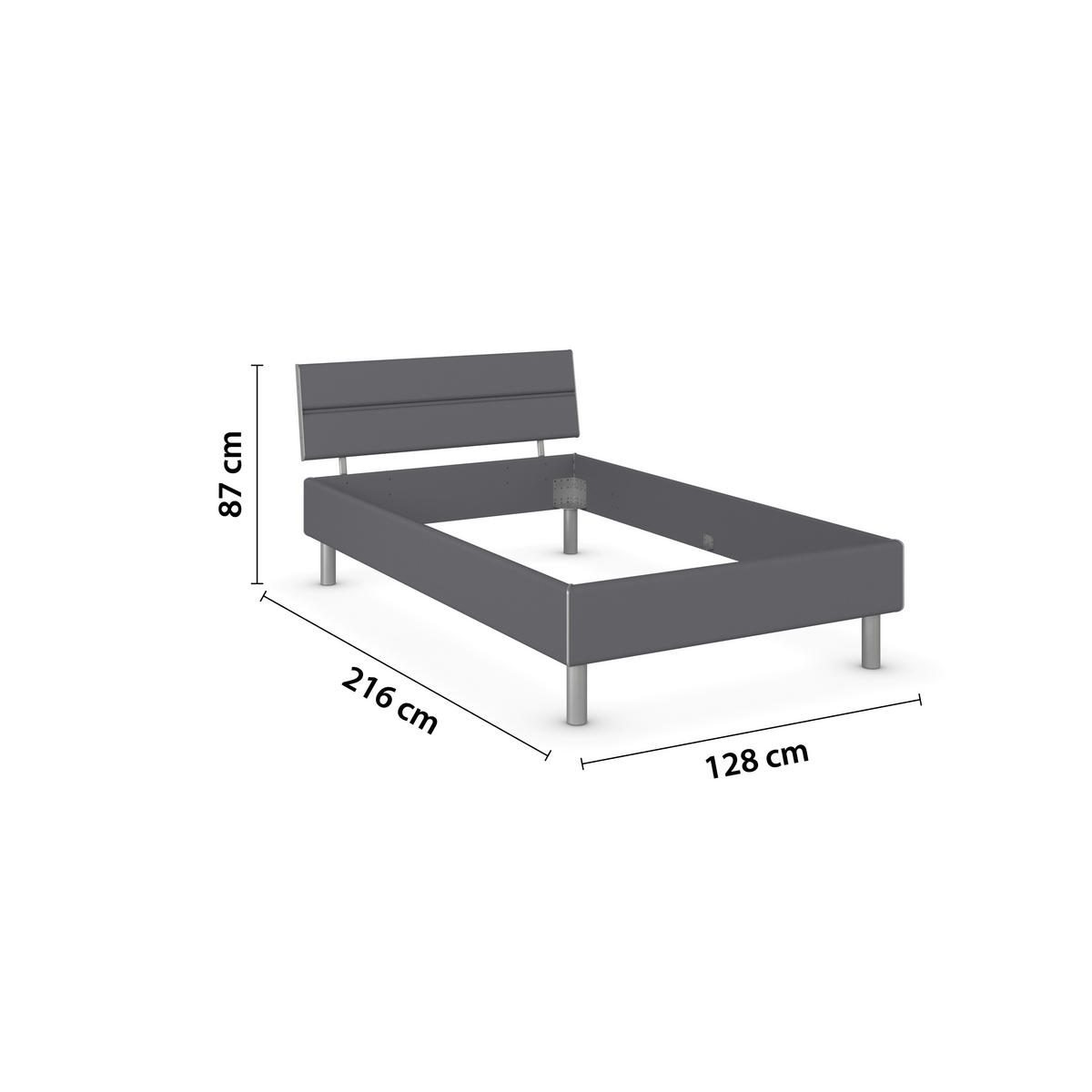 BETT 120/200 cm  in Grau  - Alufarben/Grau, Design, Metall (120/200cm) - Carryhome