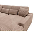 BIGSOFA in Cord Hellbraun  - Hellbraun/Schwarz, MODERN, Kunststoff/Textil (230/85/190cm) - Carryhome