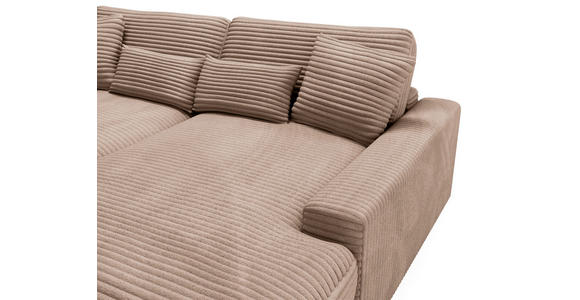 BIGSOFA Cord Hellbraun  - Hellbraun/Schwarz, MODERN, Kunststoff/Textil (230/85/190cm) - Carryhome