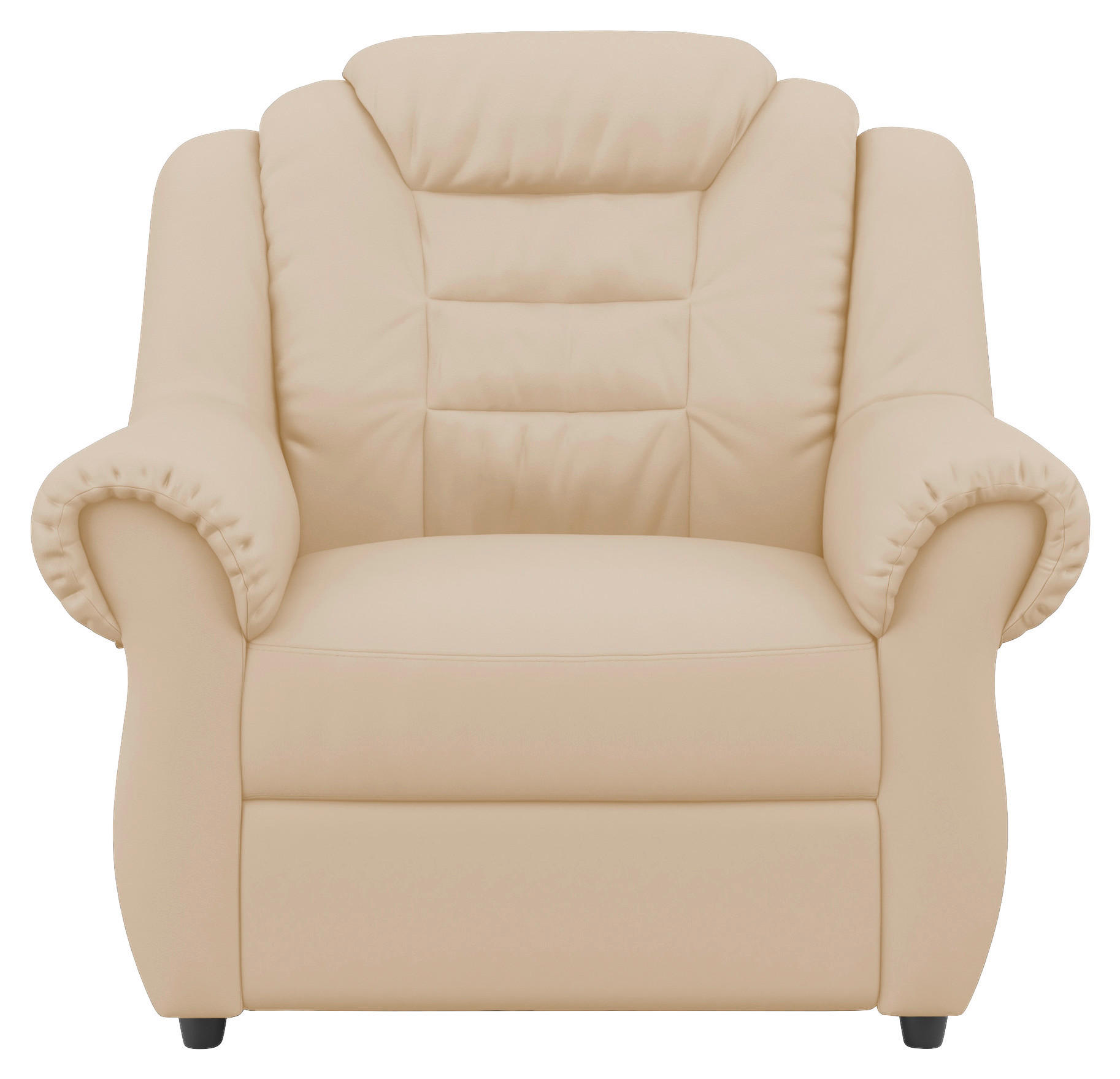 SITZGARNITUR Lederlook Beige  - Beige/Schwarz, KONVENTIONELL, Kunststoff/Textil - Livetastic