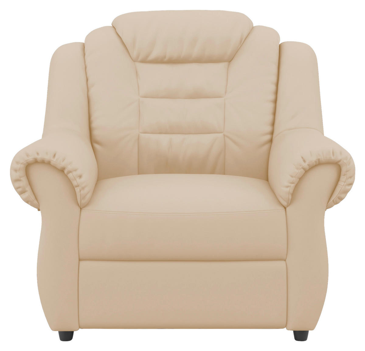 SITZGARNITUR in Lederlook Beige  - Beige/Schwarz, KONVENTIONELL, Kunststoff/Textil - Livetastic