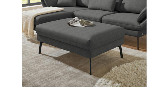 ECKSOFA  in Flachgewebe Dunkelgrau  175-224/255-365 cm  - Dunkelgrau/Schwarz, Design, Textil/Metall (175-224/255-365cm) - Dieter Knoll