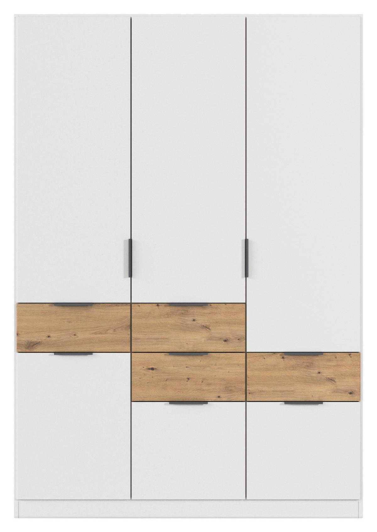 DREHTÜRENSCHRANK in Weiss, Eiche Artisan  - Weiss/Eiche Artisan, Konventionell, Holzwerkstoff/Metall (136/197/54cm) - Xora