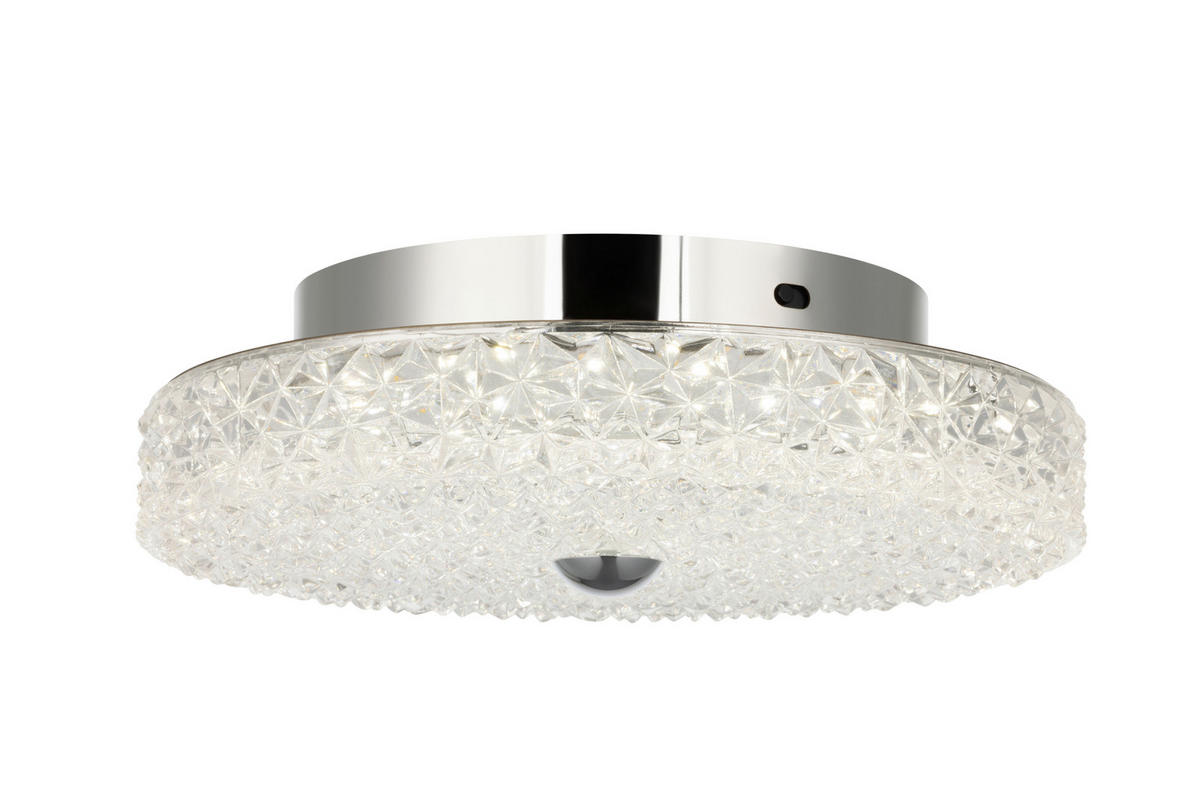 Plafonieră Cu Led 18 W  30/9,5 cm    - străveziu, Konventionell, sticlă/metal (30/9,5cm) - Glandor