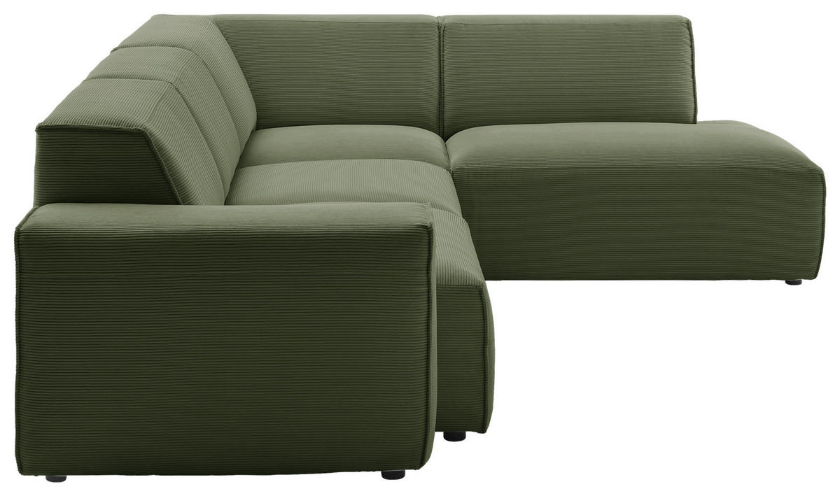 Freisteller von Pure Home Lifestyle ECKSOFA Olivgrün Cord.