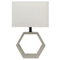 TISCHLEUCHTE 22.5/22.5/35 cm   - Beige, Design, Stein/Textil (22.5/22.5/35cm)