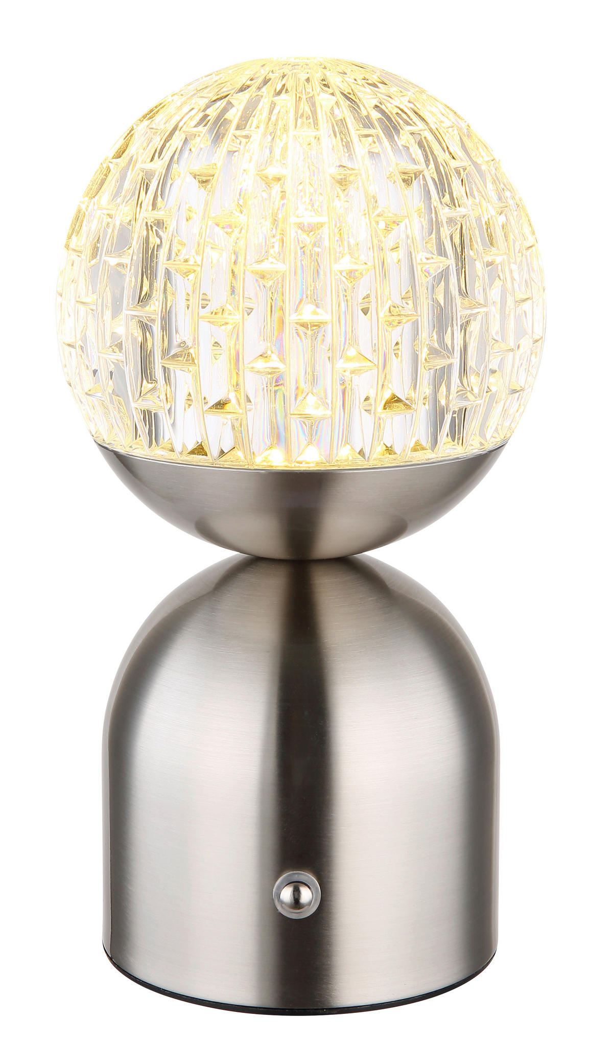 AKKU-TISCHLEUCHTE 10,5/20 cm  - Klar/Nickelfarben, KONVENTIONELL, Kunststoff/Metall (10,5/20cm)