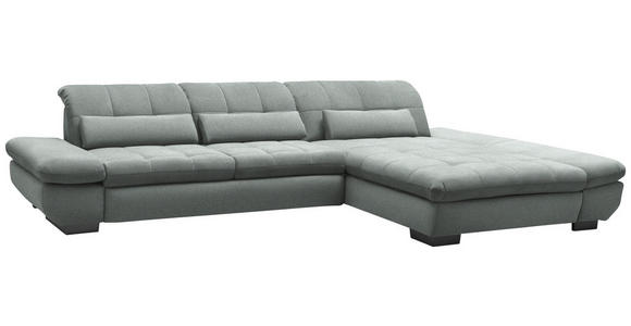 ECKSOFA  in Flachgewebe Mintgrau  341/204 cm  - Mintgrau/Schwarz, Design, Textil/Metall (341/204cm) - Xora