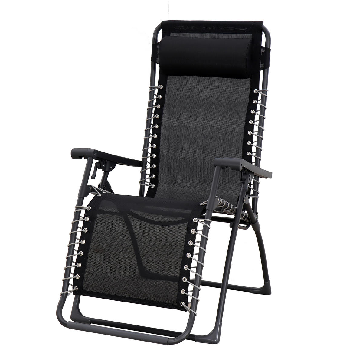 GARTEN-RELAXSESSEL 67/112,7/94 cm  - Dunkelgrau/Grau, Basics, Kunststoff/Textil (67/112,7/94cm) - Ambia Garden