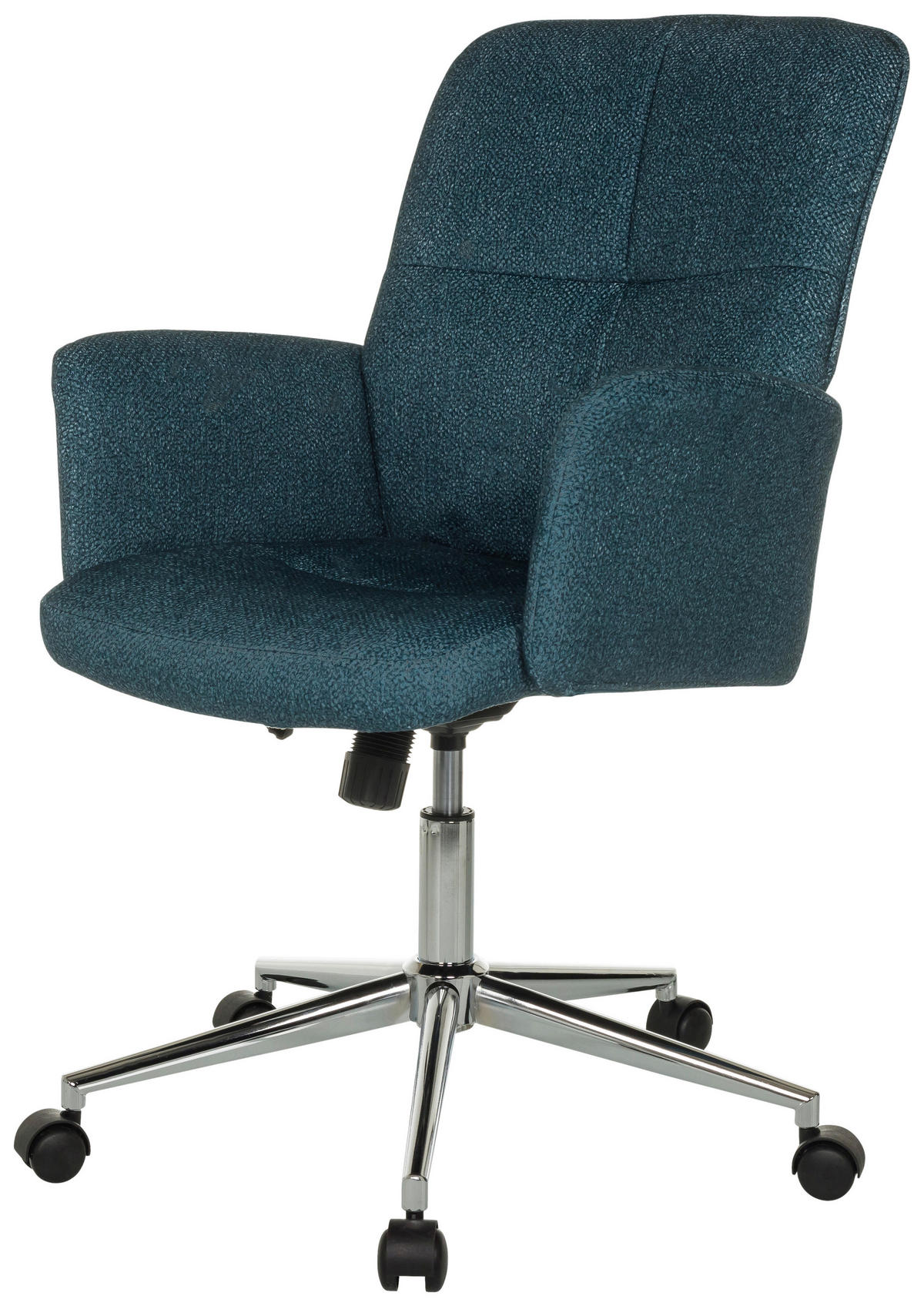 DREHSTUHL  in Flachgewebe Petrol  - Silberfarben/Petrol, MODERN, Kunststoff/Textil (63cm) - MID.YOU