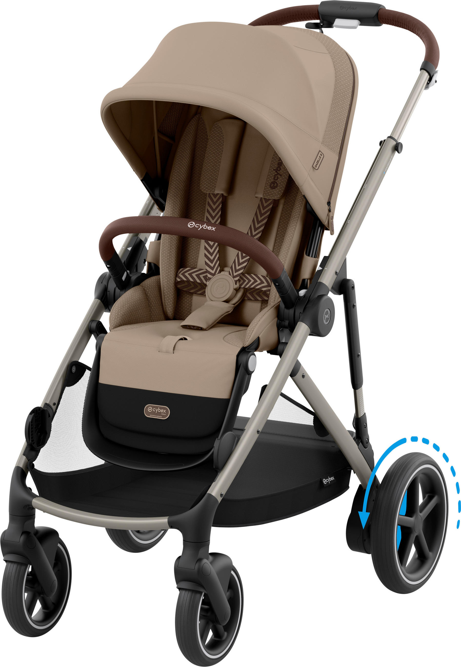 KINDERWAGEN  EGAZELLE S  Almond Beige  - Taupe, Basics, Kunststoff/Metall (94.5-107,5/66/100cm) - cybex GOLD