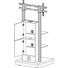 TV-RACK Melamin Schwarz, Silberfarben - Silberfarben/Schwarz, KONVENTIONELL, Metall (70/168/65cm)
