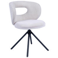 STUHL - Creme/Schwarz, Design, Textil/Metall (58/80/60cm) - Novel
