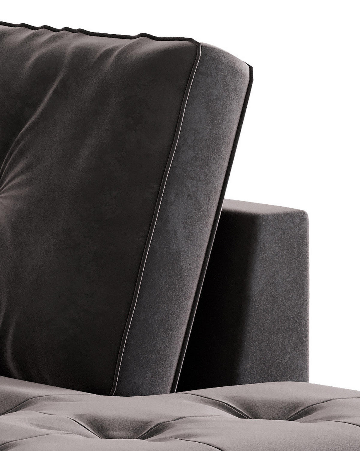 ECKSOFA in Flachgewebe Anthrazit  - Edelstahlfarben/Anthrazit, Design, Textil/Metall (205/259cm) - Livetastic