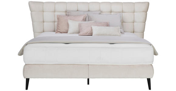 BOXSPRINGBETT 180/200 cm in Beige - Beige/Schwarz, Design, Holz/Holzwerkstoff (180/200cm) - Esposa