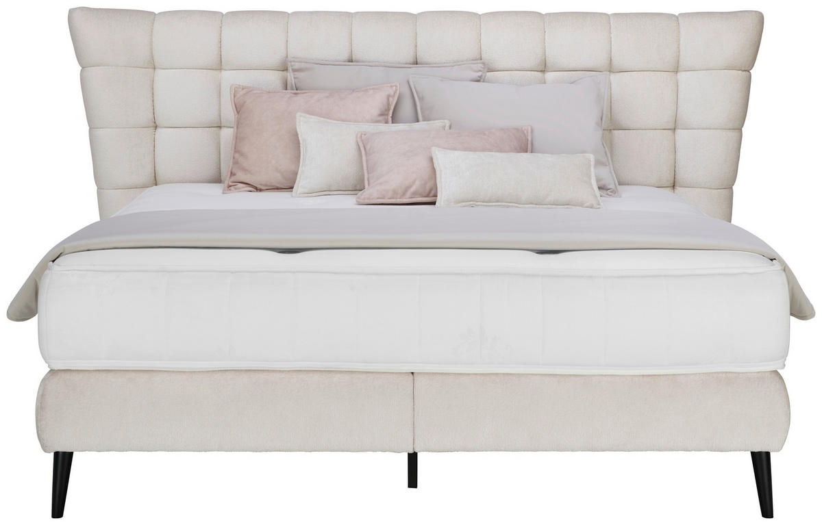 BOXSPRINGBETT 180/200 cm  in Beige  - Beige/Schwarz, Design, Holz/Holzwerkstoff (180/200cm) - Esposa