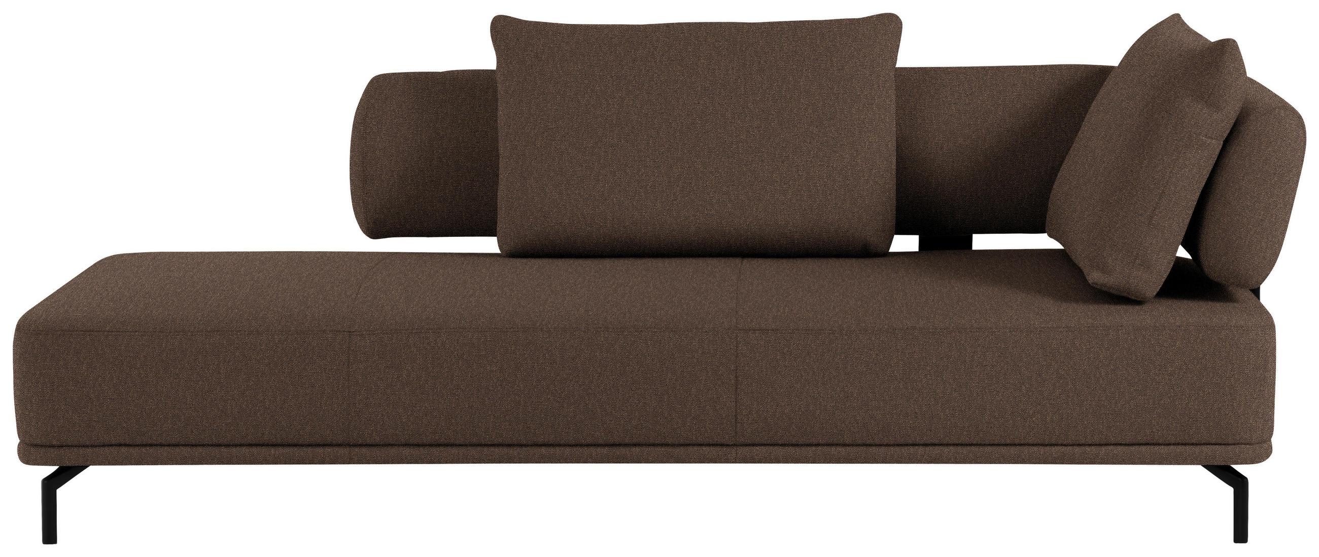 RÉCAMIERE in Flachgewebe Braun - Schwarz/Braun, Design, Textil/Metall (227/89/101cm) - Dieter Knoll