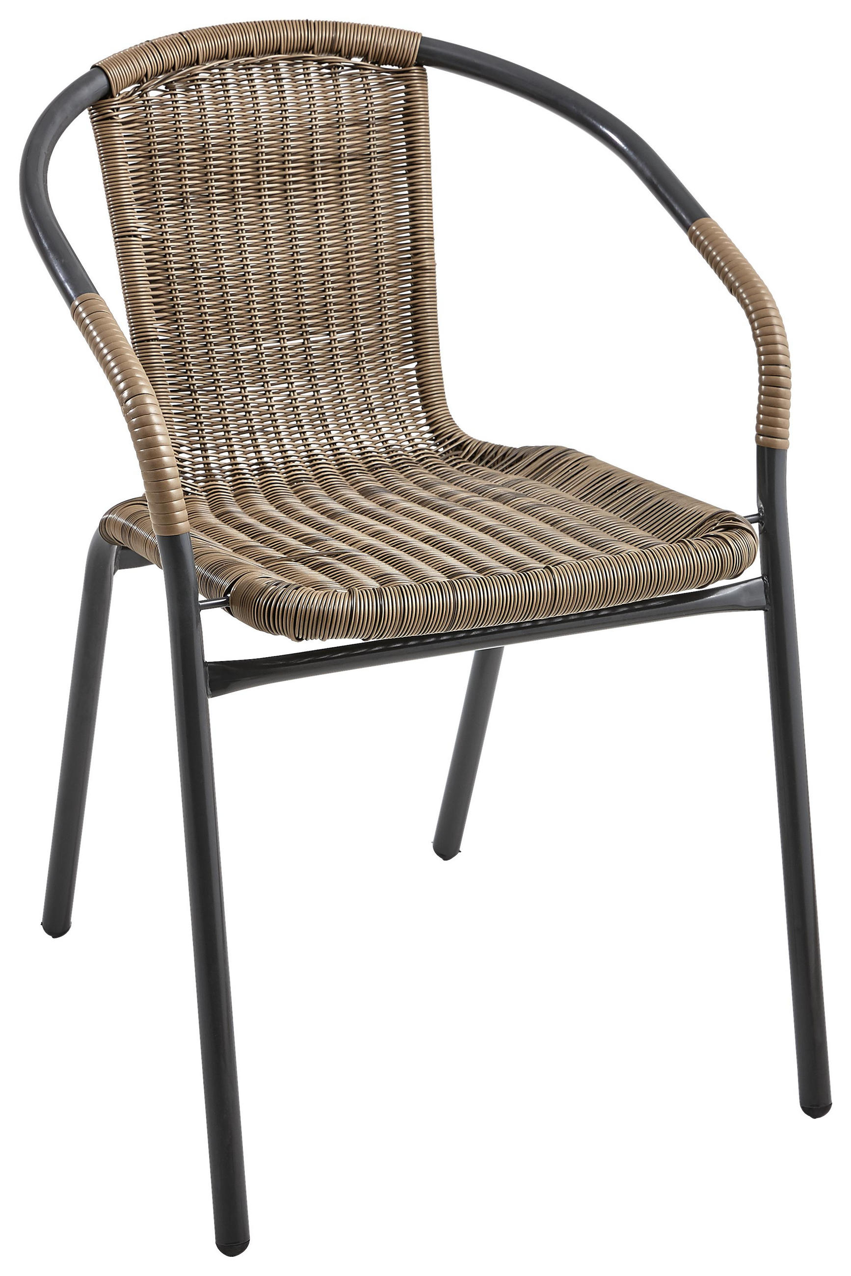 Gartensessel in Metall, Kunststoff Anthrazit, Braun