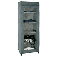 STOFFSCHRANK in Grau, Schwarz, Alufarben  - Alufarben/Schwarz, MODERN, Kunststoff/Textil (60/173/50cm)