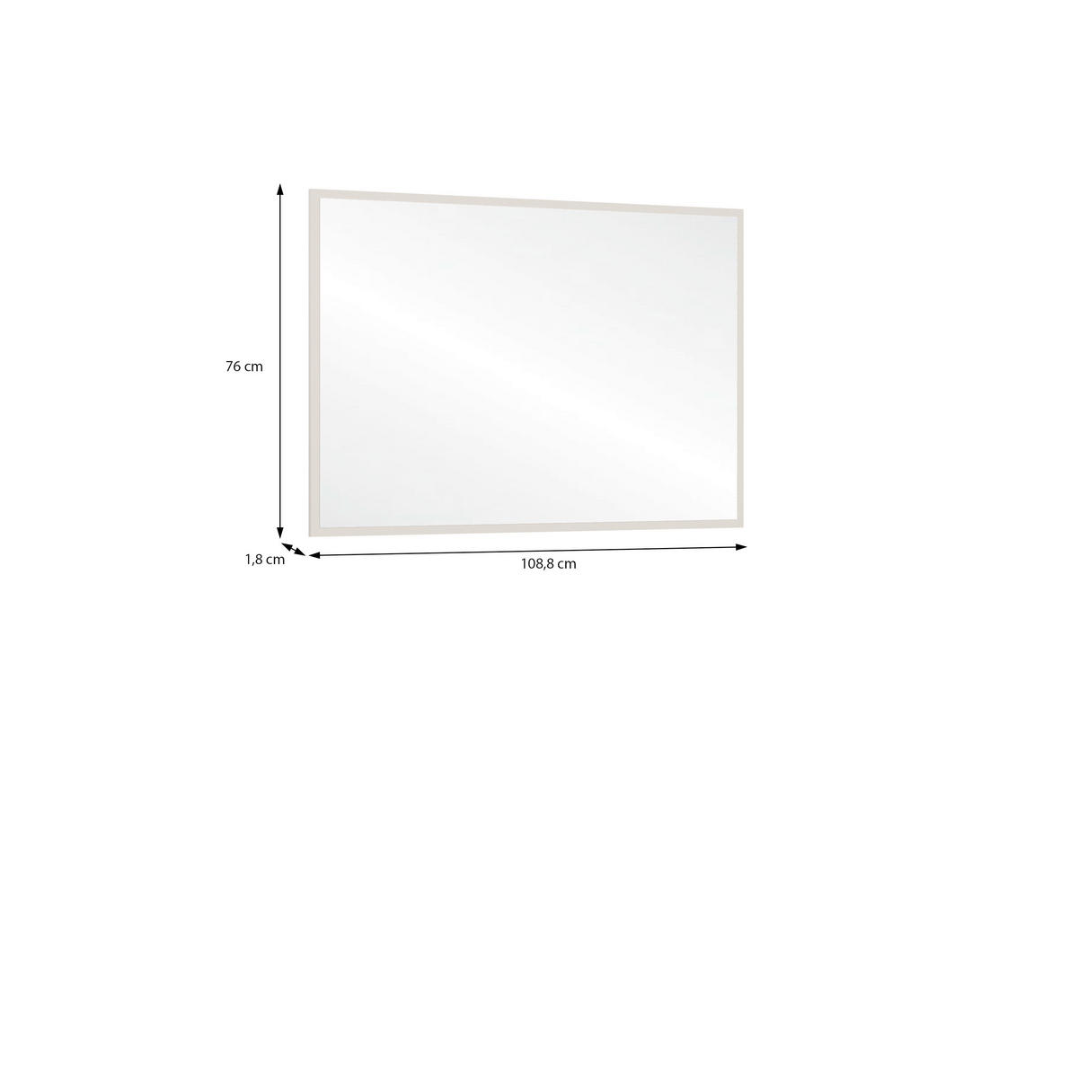 OGLEDALO, 108,8/76/1,8 cm leseni material  - peščene barve, Moderno, leseni material (108,8/76/1,8cm) - Carryhome