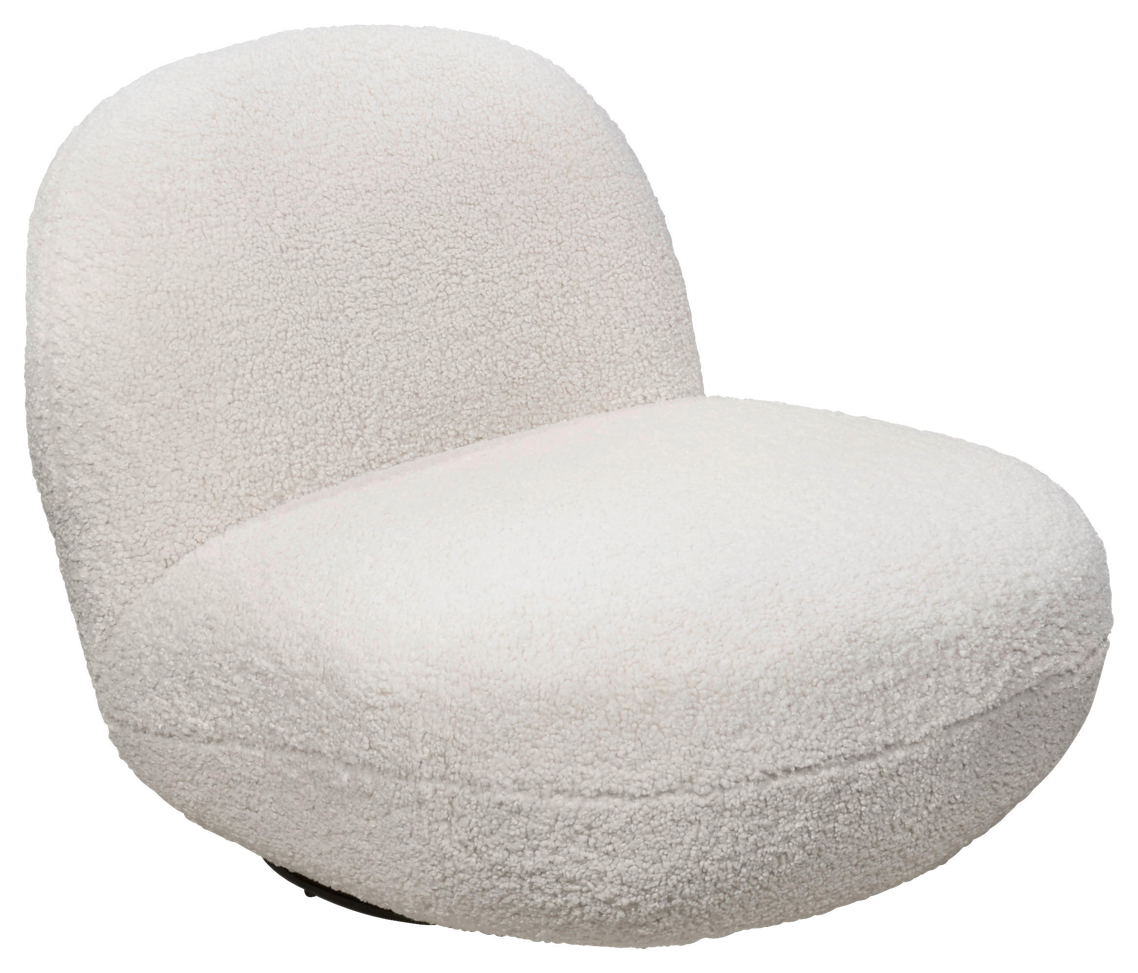 SESSEL in Teddystoff Creme - Creme/Schwarz, Modern, Textil/Metall (85/70/99cm) - MID.YOU