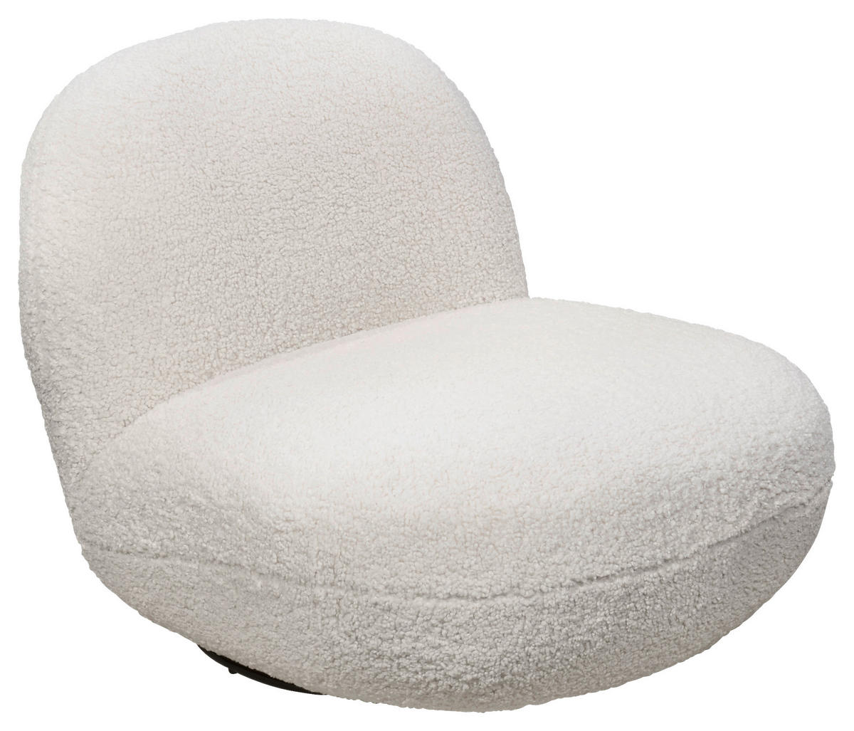 SESSEL in Teddystoff Creme  - Creme/Schwarz, Modern, Textil/Metall (85/70/99cm) - MID.YOU