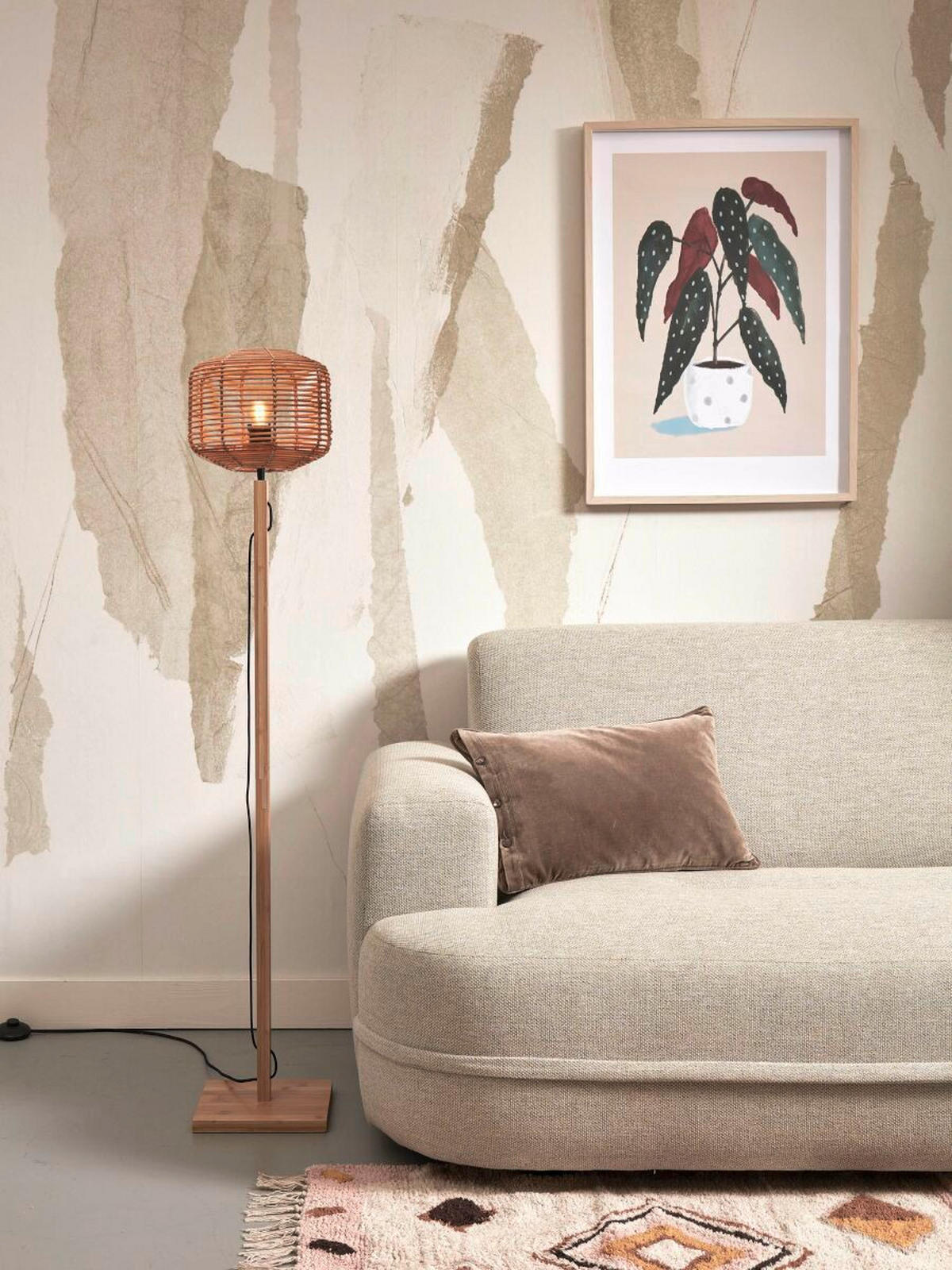 GOLVLAMPA GOOD&MOJO  25/25/130 cm    - naturfärgad, Trend (25/25/130cm) - Good & Mojo