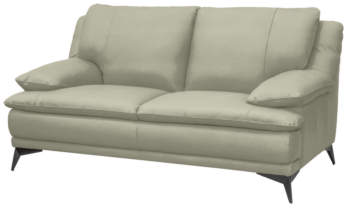 2-SITZER-SOFA Taupe Echtleder  - Taupe/Schwarz, Design, Leder/Metall (178/92/98cm) - Novel