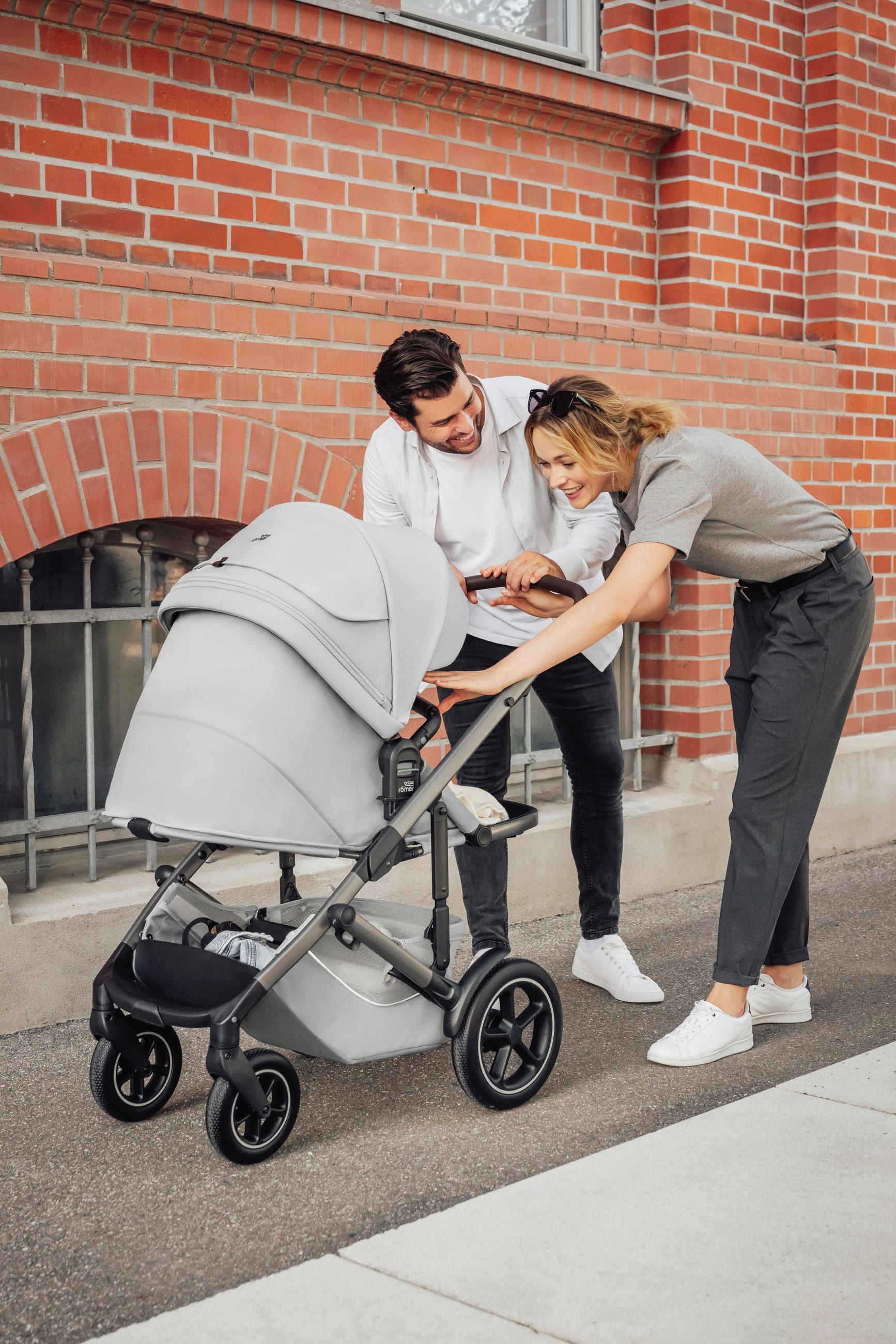 KINDERWAGENSET  Smile 5Z Set  Linen Grey  - Hellgrau/Grau, Basics, Textil/Metall (57/112/97,7cm) - Britax Römer