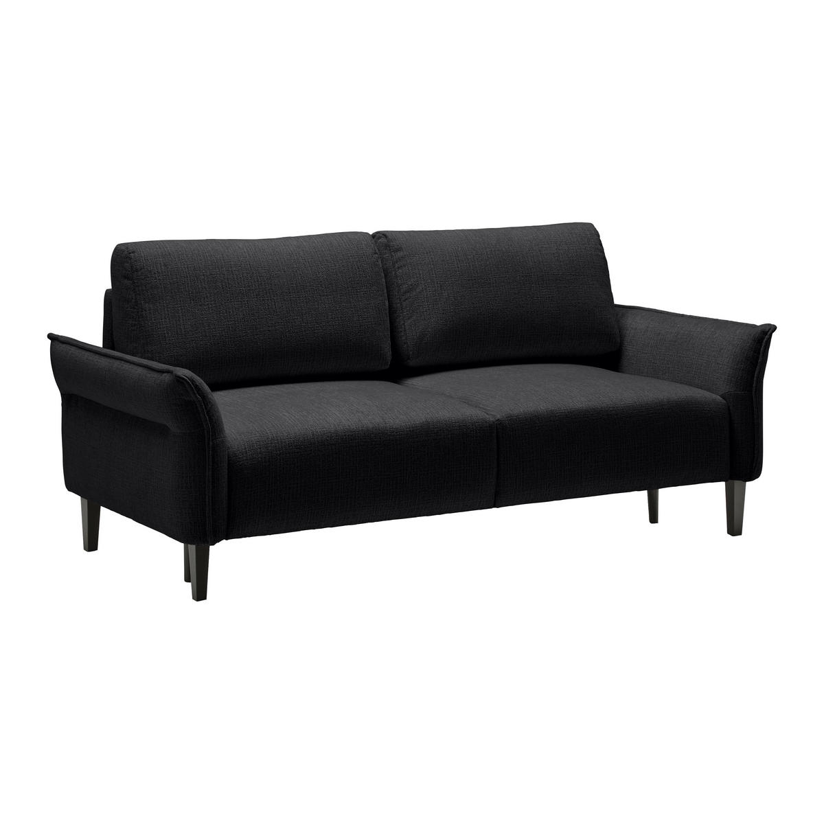 3-SITS SOFFA i vävt tyg svart  - svart/cremefärgad, Modern, trä/textil (183/85/92cm) - MID.YOU