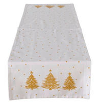 TISCHLÄUFER Textil Weiss, Goldfarben  - Weiss/Goldfarben, Basics, Textil (140/40/0,5cm)