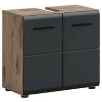 TVÄTTSTÄLLSUNDERSKÅP 60/54/30 cm  - mörk ek/svart, Basics, trämaterial/plast (60/54/30cm) - MID.YOU