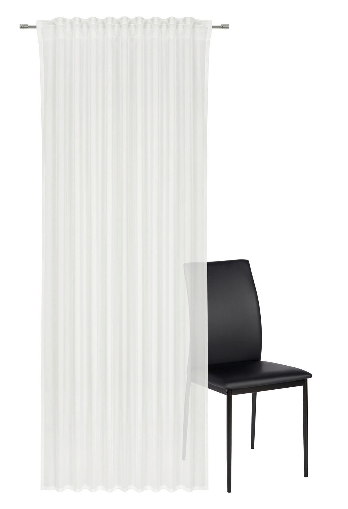 FERTIGVORHANG transparent  - Weiß, LIFESTYLE, Textil (140/245cm) - Esposa