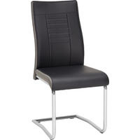 SZÁNKÓTALPAS SZÉK Textil Szürke, Fekete  - Króm/Szürke, Design, Fém/Textil (43/98/60cm) - Carryhome