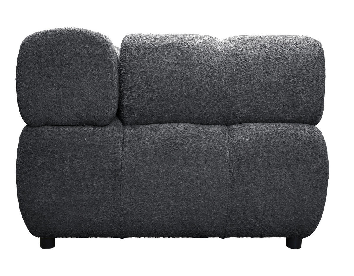 ECKSOFA ZAK Dunkelgrau Bouclé  - Dunkelgrau/Schwarz, Design, Kunststoff/Textil (280/186cm) - MID.YOU