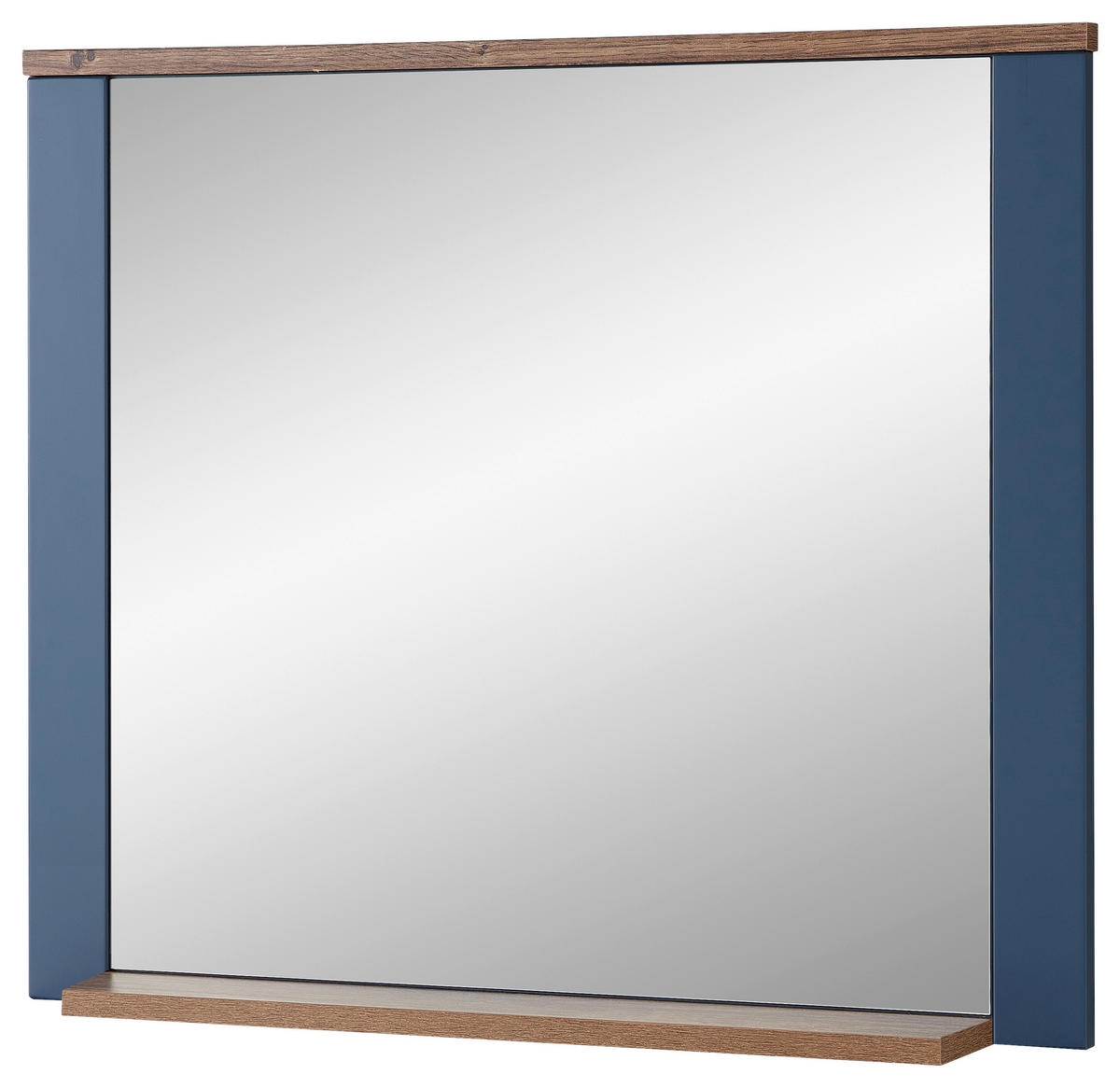 WANDSPIEGEL 98/80/17 cm    in rechteckig  - Blau/Eichefarben, LIFESTYLE, Glas/Holzwerkstoff (98/80/17cm) - MID.YOU