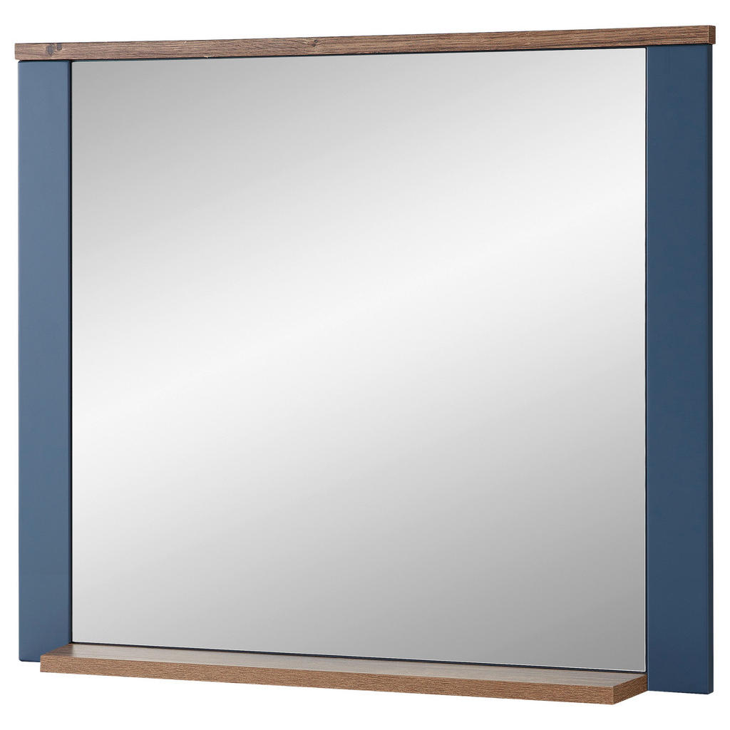 Thumbnail - Mid.you Wandspiegel, Blau, Eiche, Glas, Holzwerkstoff, rechteckig, 98x80x17 cm, Ablage, Spiegel, Wandspiegel