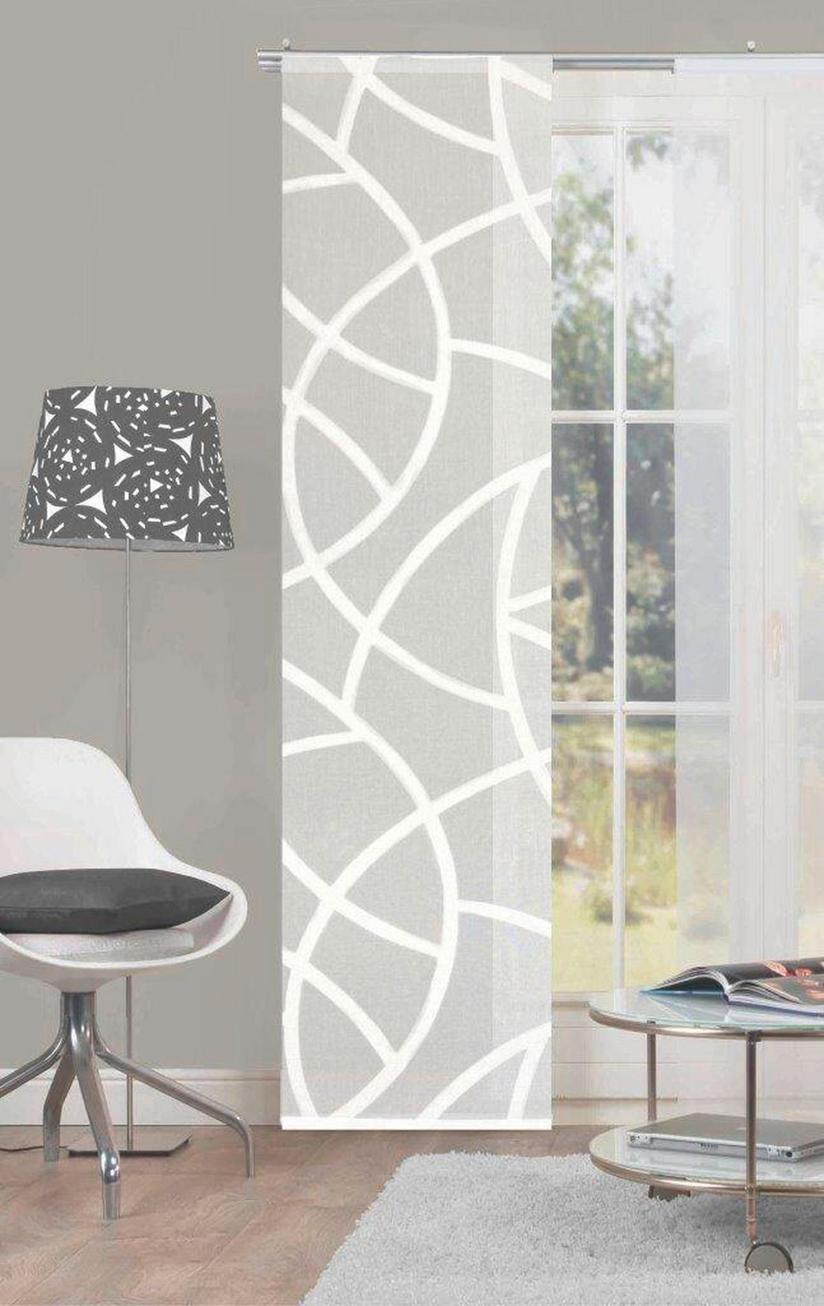 FLÄCHENVORHANG   transparent   60/245 cm  - Ecru, KONVENTIONELL, Textil (60/245cm)