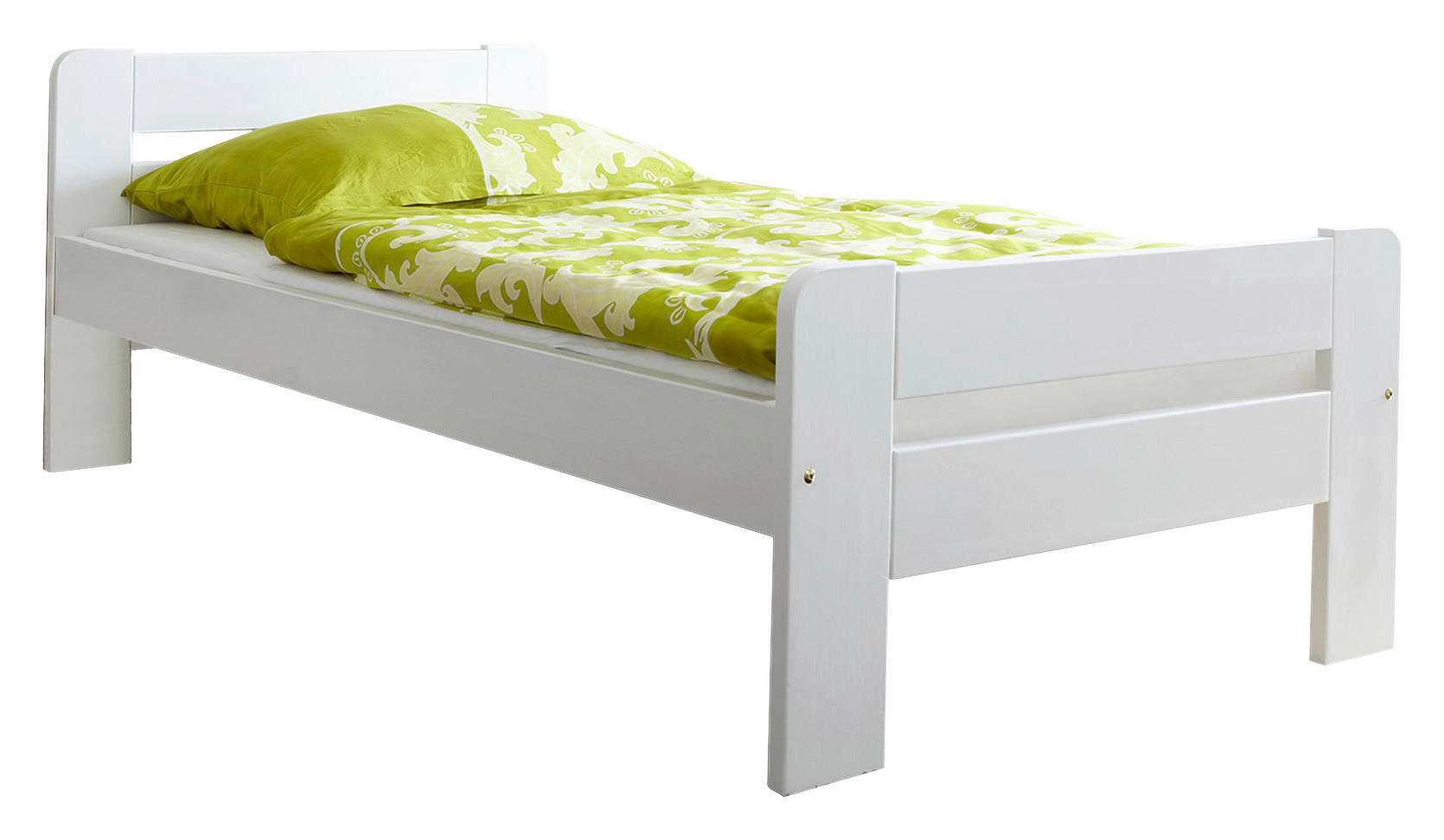 Massivholzbett Bert 100/200 cm  in Weiss   - Weiss, Natur, Holz (100/200cm) - MID.YOU