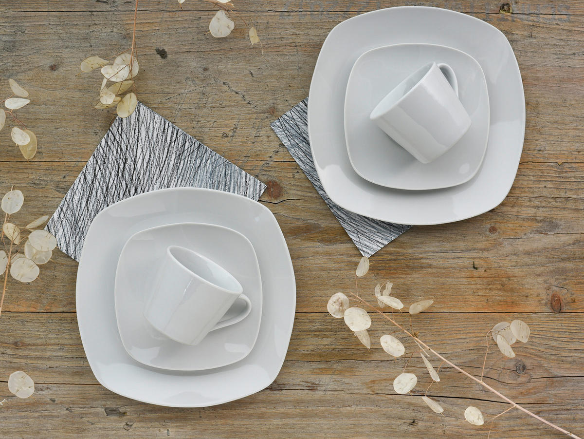 KÁVOVÁ SOUPRAVA, porcelán - bílá, Basics, keramika - Creatable