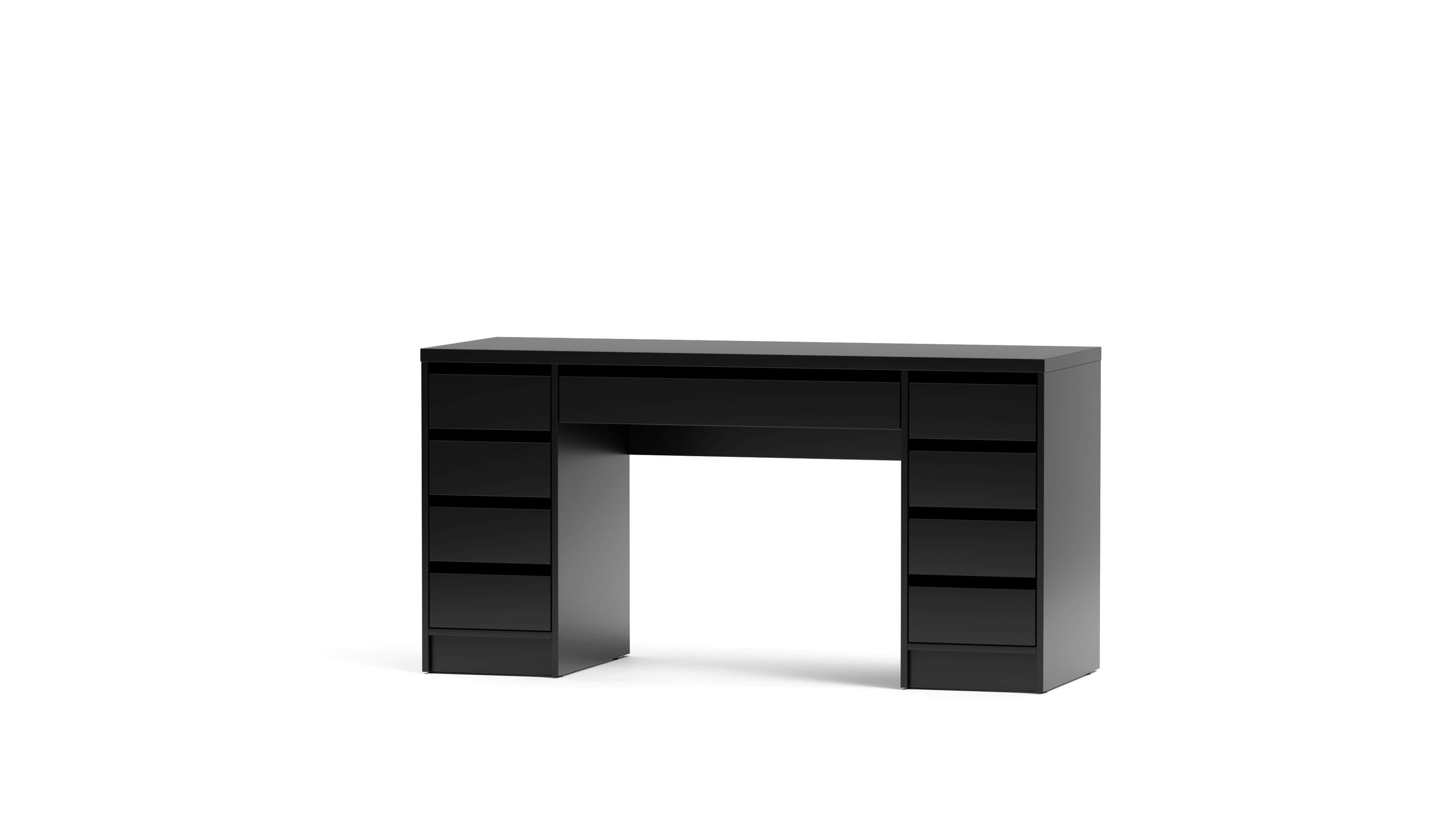 SCHREIBTISCH 152,6/55/77,6 cm Schwarz   - Schwarz, MODERN, Holzwerkstoff (152,6/55/77,6cm) - Livetastic