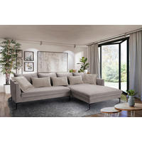 ECKSOFA in Flachgewebe Taupe  321/187 cm  - Taupe/Beige, Design, Textil/Metall (321/187cm) - Livetastic