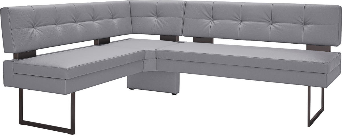 ECKBANK 158/200 cm  in Graublau  - Graublau/Schwarz, Design, Textil/Metall (158/200cm) - Dieter Knoll